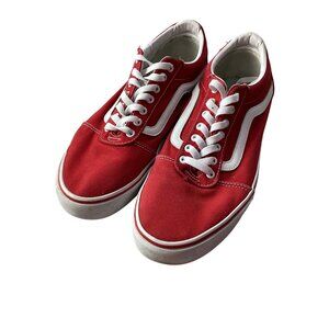 Vans Old Skool Red & White Canvas Low-Top Sneakers Mens Size 13*No Insoles